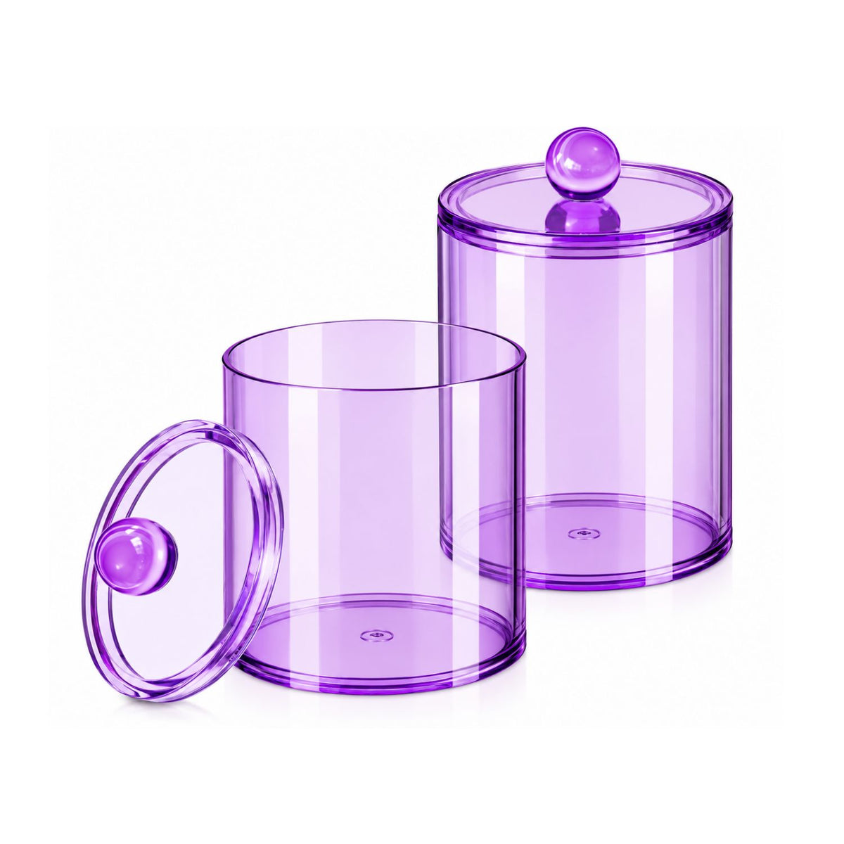 Home Collection Acrylic Cotton Ball Holder Jar with Lid Bathroom Vanity Organizer