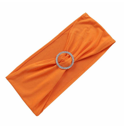 Home Collection 5Pcs Spandex Stretch Chair Sashes with Silver Diamond Ring Buckle