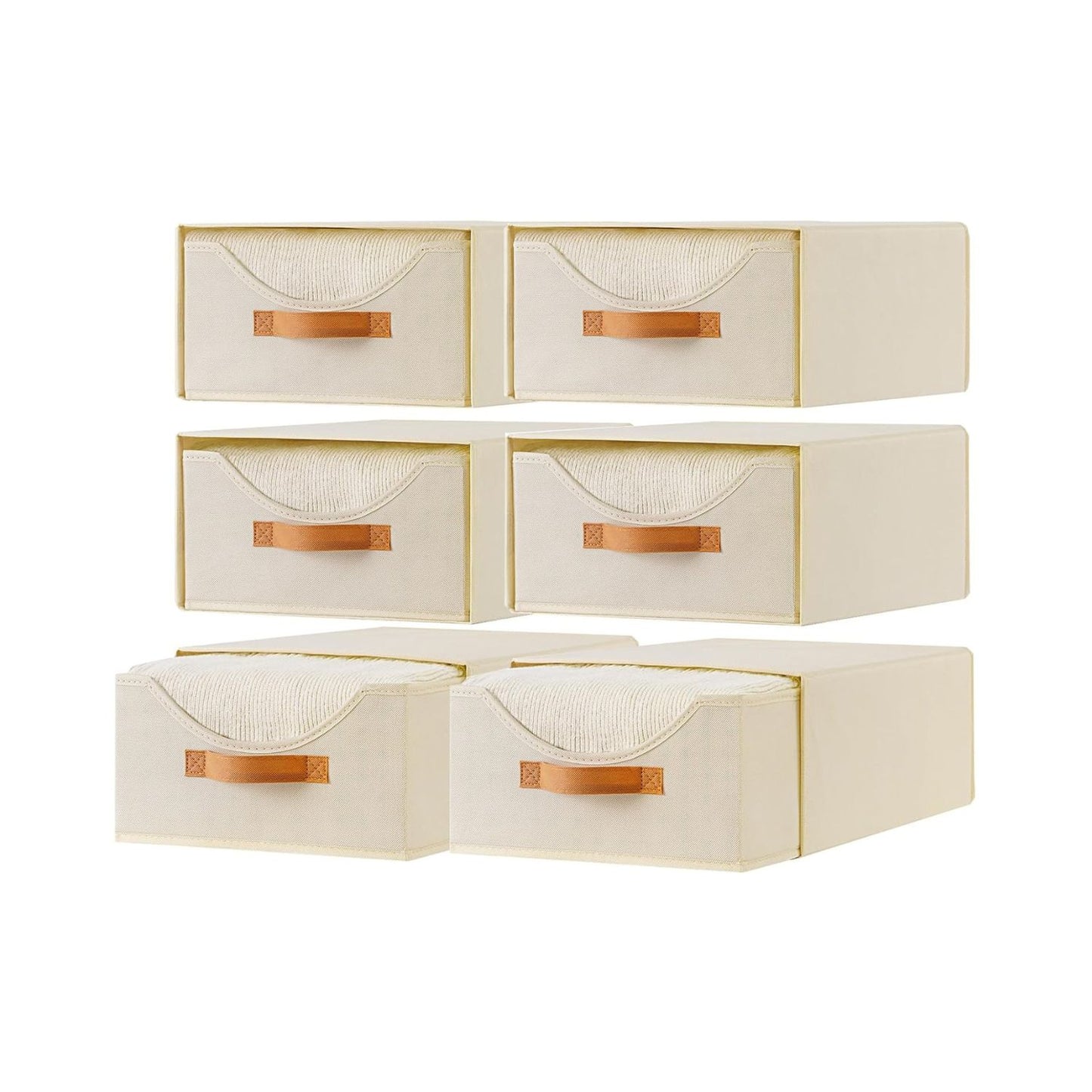 Home Collection Stackable Closet Storage Drawers with Clear Window 16.5 Inch