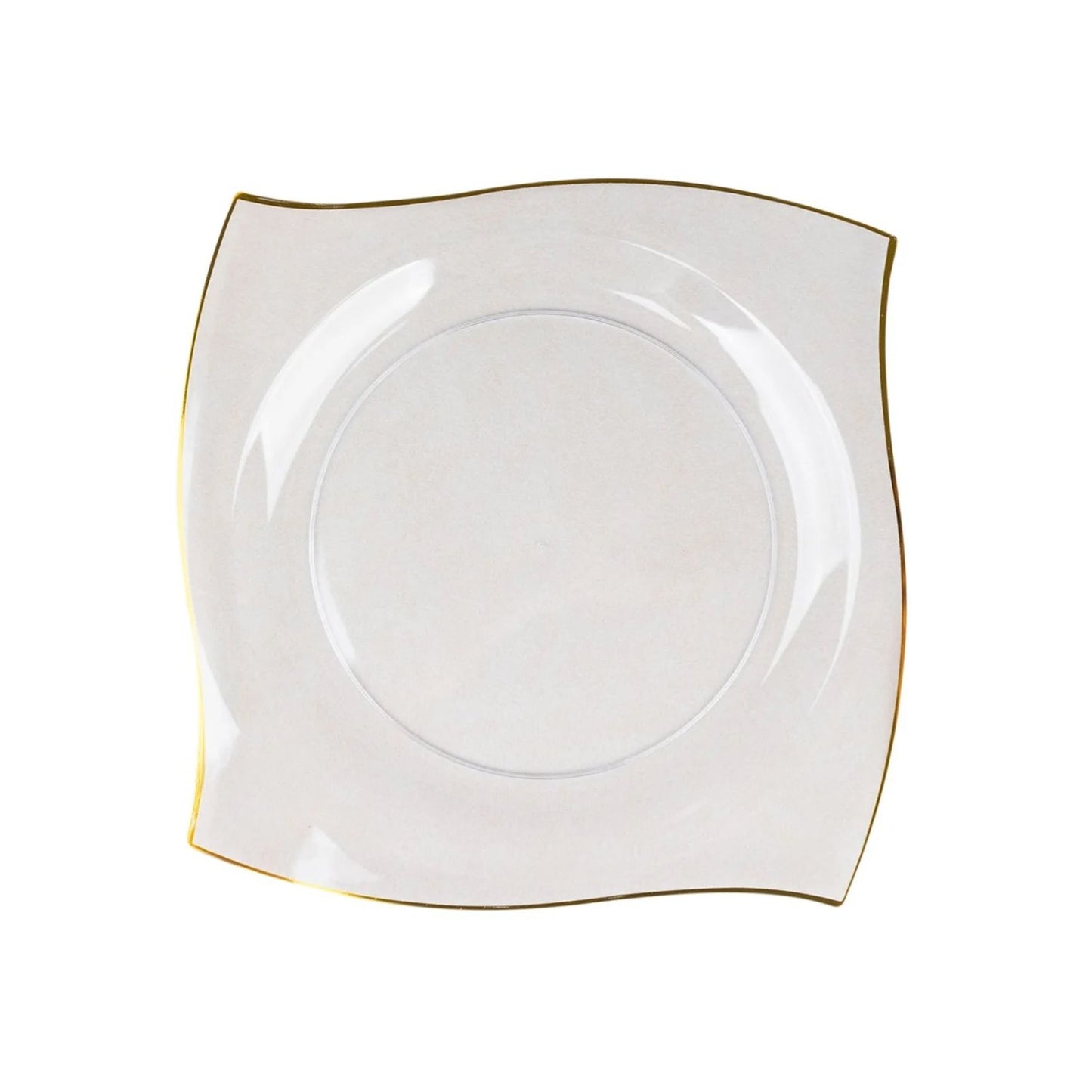 Home Collection Pack of 10 Square Plastic Salad Plates 10"