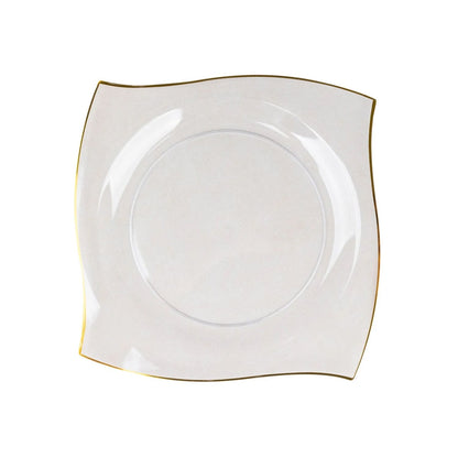 Home Collection Pack of 10 Square Plastic Salad Plates 10"