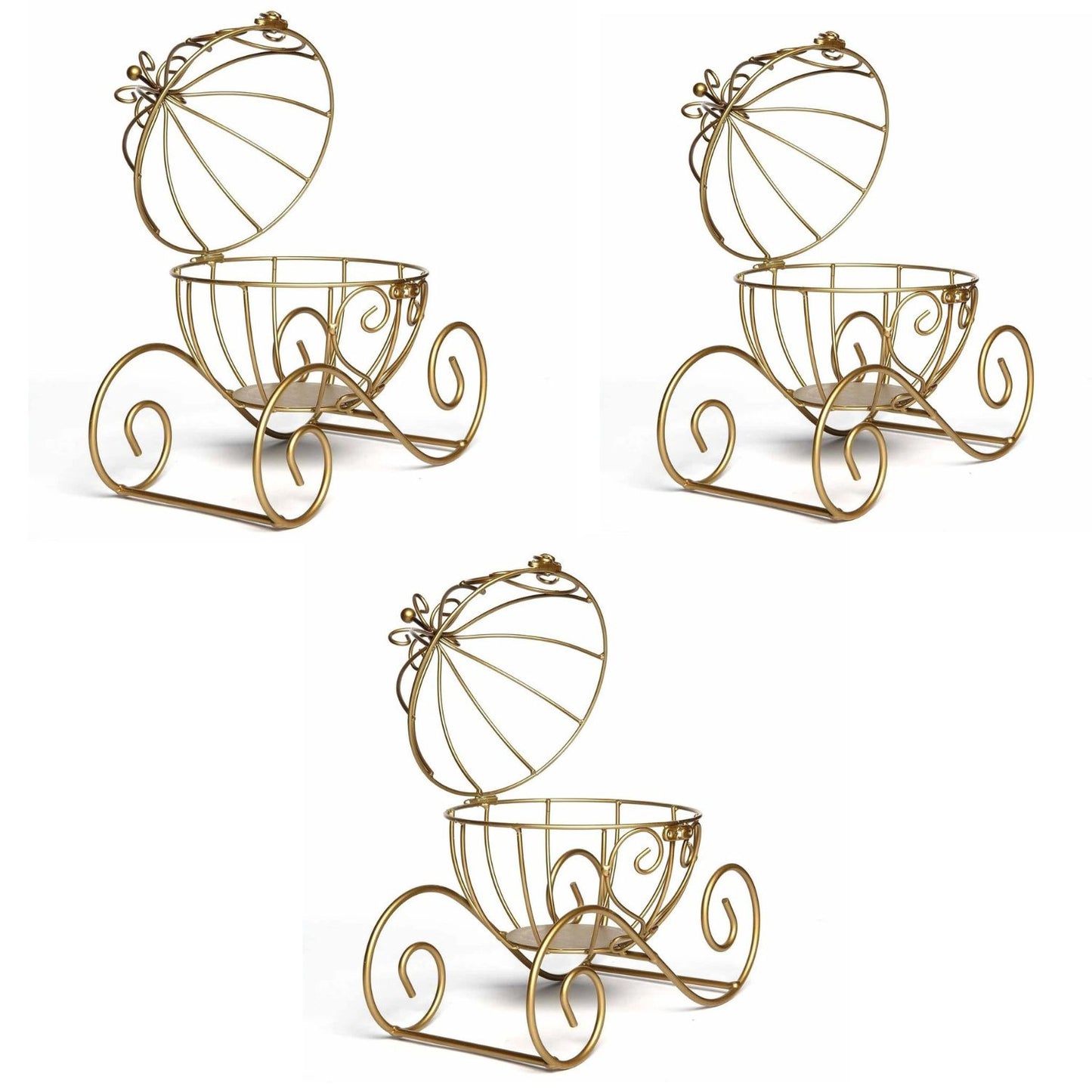 Home Collection Cinderella Gold Coach Plant Stand Centerpiece