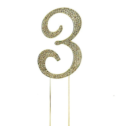 Home Collection Numbers Crystal Rhinestone Cake Topper 4.5 Inch