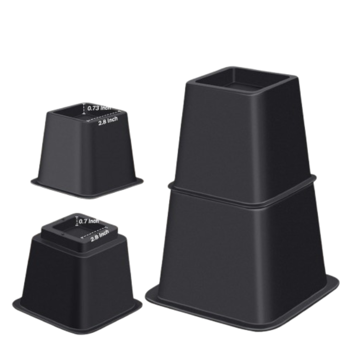 Home Collection 6Pcs Heavy Duty Adjustable Bed Risers 8"