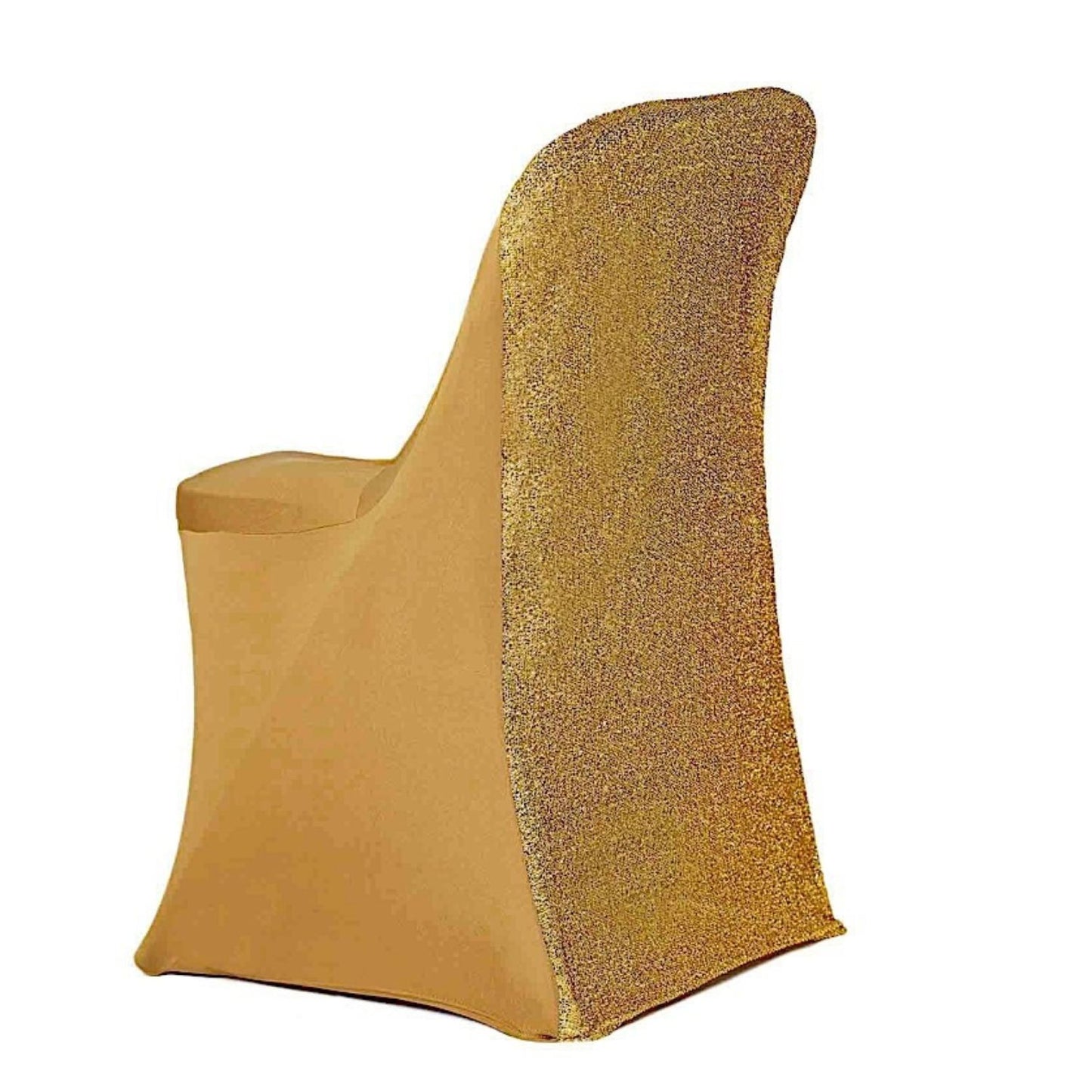 Home Collection Pack of 6 Spandex Folding Chair Covers with Glitter Metallic Back
