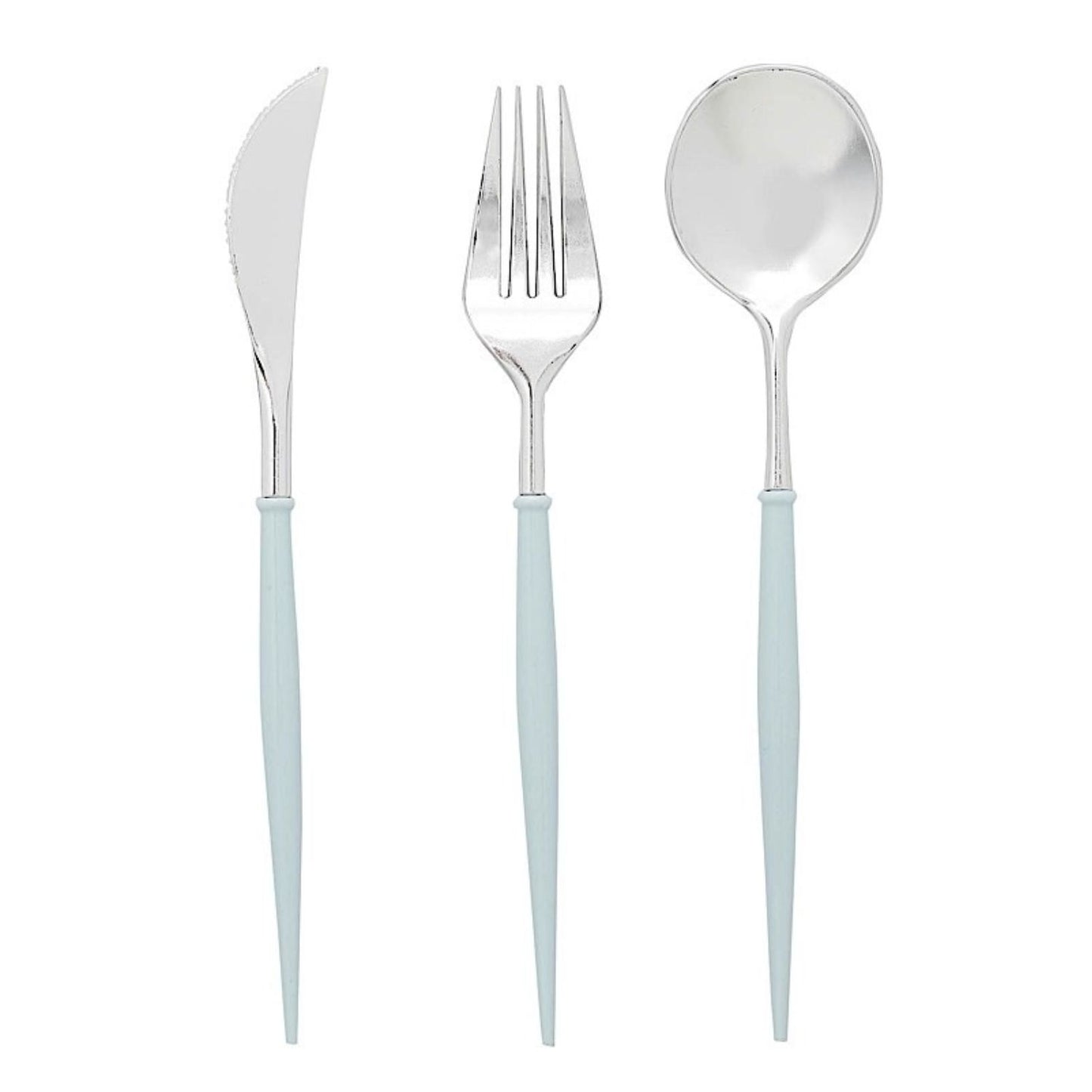 Home Collection Pack of 24 Plastic Cutlery Set Disposable Spoon Fork Knife