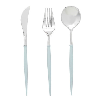 Home Collection Pack of 24 Plastic Cutlery Set Disposable Spoon Fork Knife