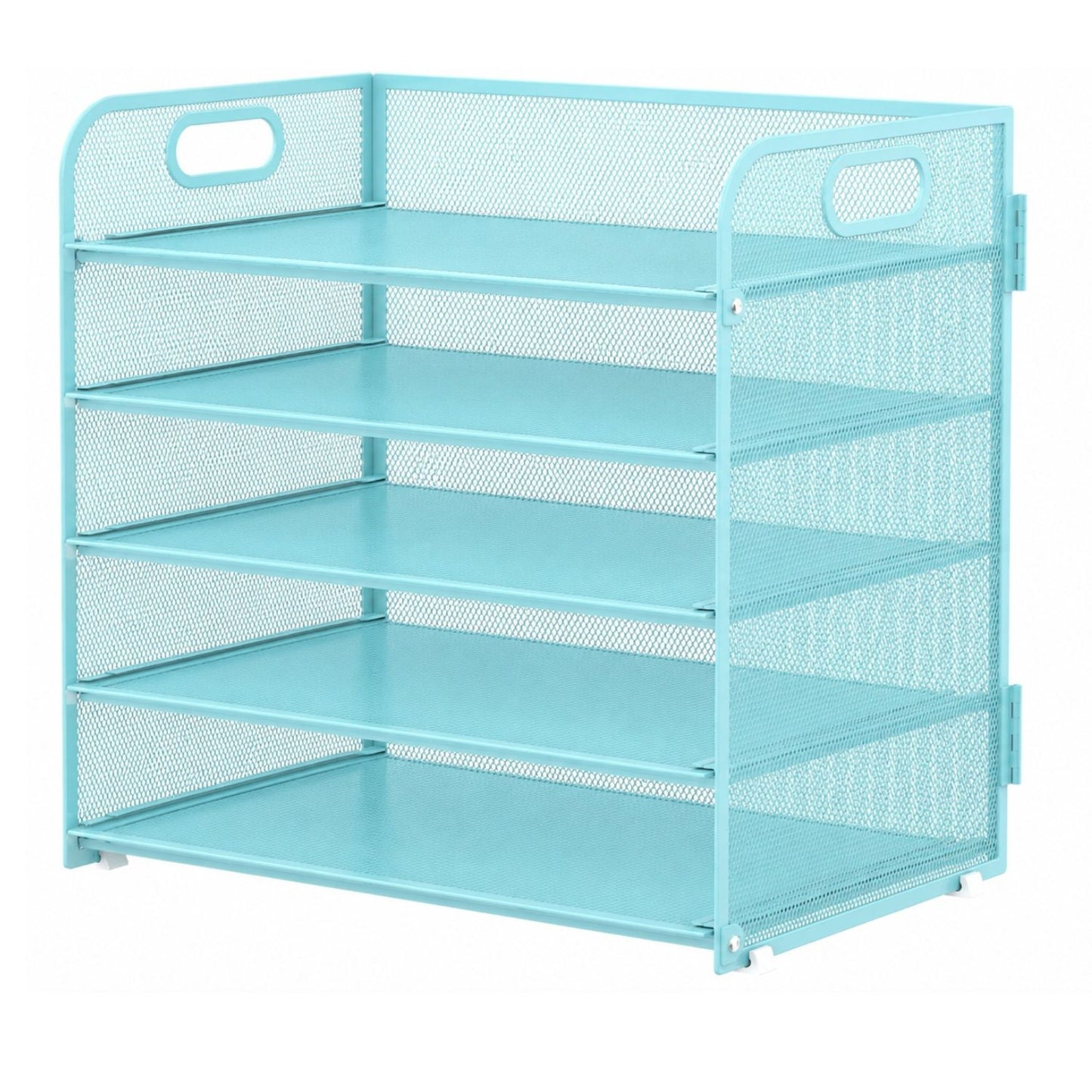 Home Collection 5 Tier Mesh Paper Organizer Letter Tray with Handle Desk File Holder
