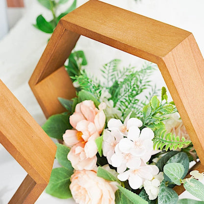 Home Collection 2Pcs Hexagon Wood Geometric Wall Shelves