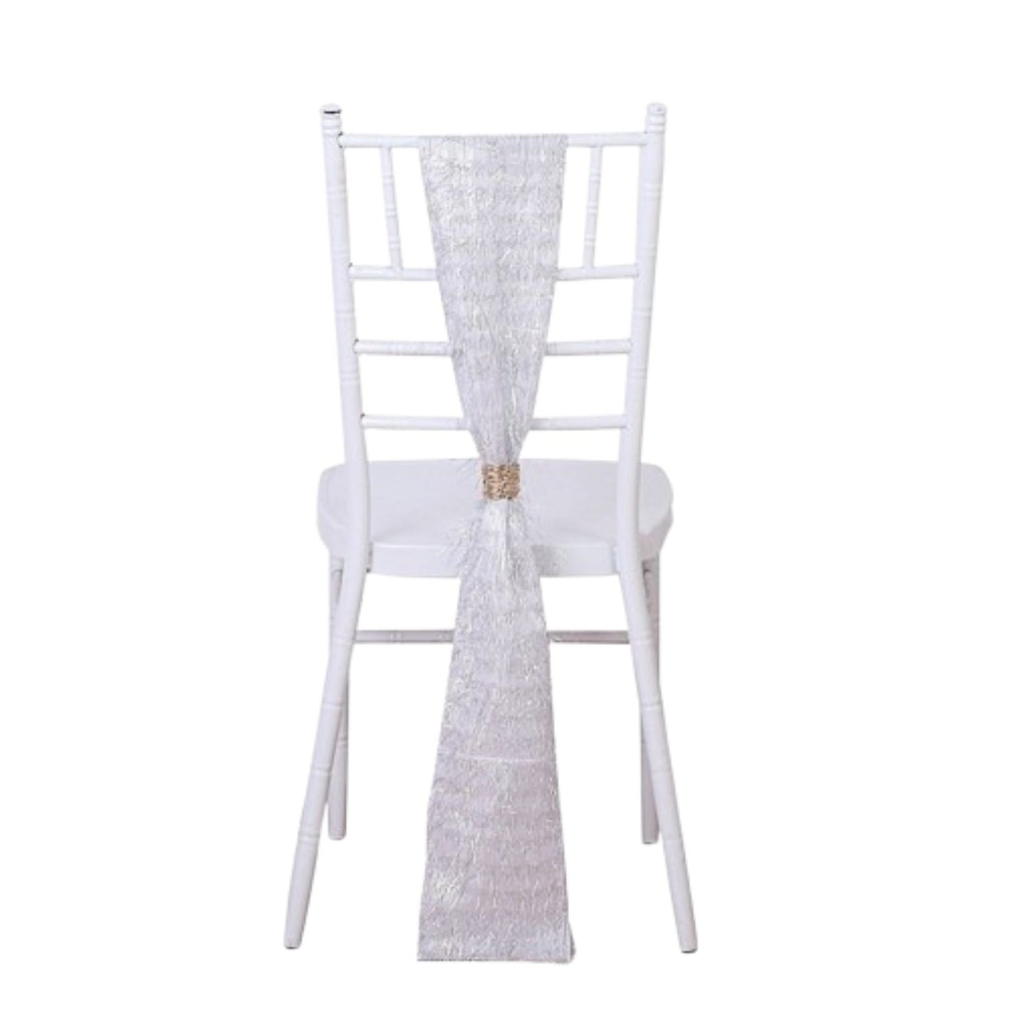 Home Collection 5Pcs Polyester Chair Sashes with Metallic Fringe
