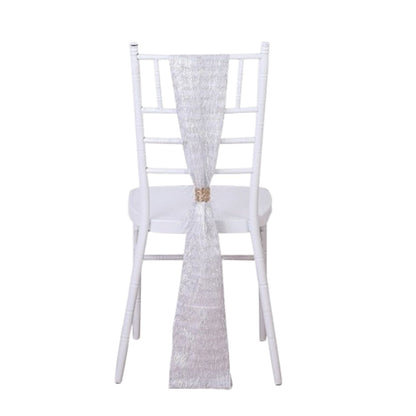 Home Collection 5Pcs Polyester Chair Sashes with Metallic Fringe