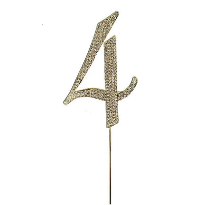 Home Collection Numbers Crystal Rhinestone Cake Topper 4.5 Inch