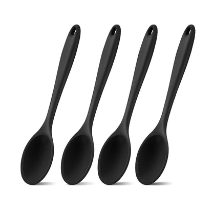 Home Collection Pack of 4 Silicone Cooking Spoons 10.6-Inch