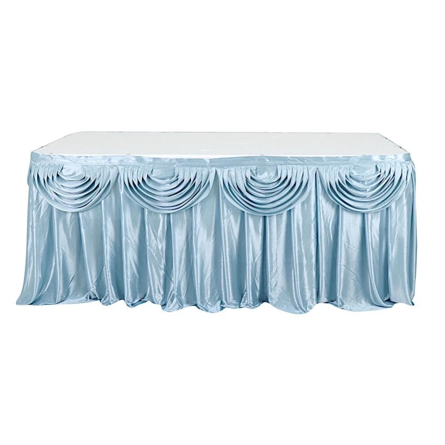 Home Collection Satin Classic Drape Table Skirt 29 Inch