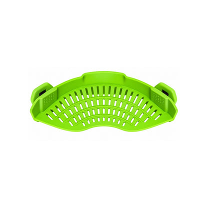 Home Collection Clip-On Silicone Pasta Strainer 8.86x3.55 inch Space-Saving Kitchen Colander