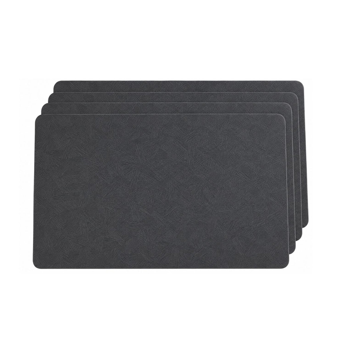 Home Collection Pack of 4 Waterproof Vinyl Leather Placemats Wipeable Dining Table Mats