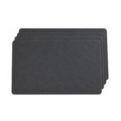Home Collection Pack of 4 Waterproof Vinyl Leather Placemats Wipeable Dining Table Mats