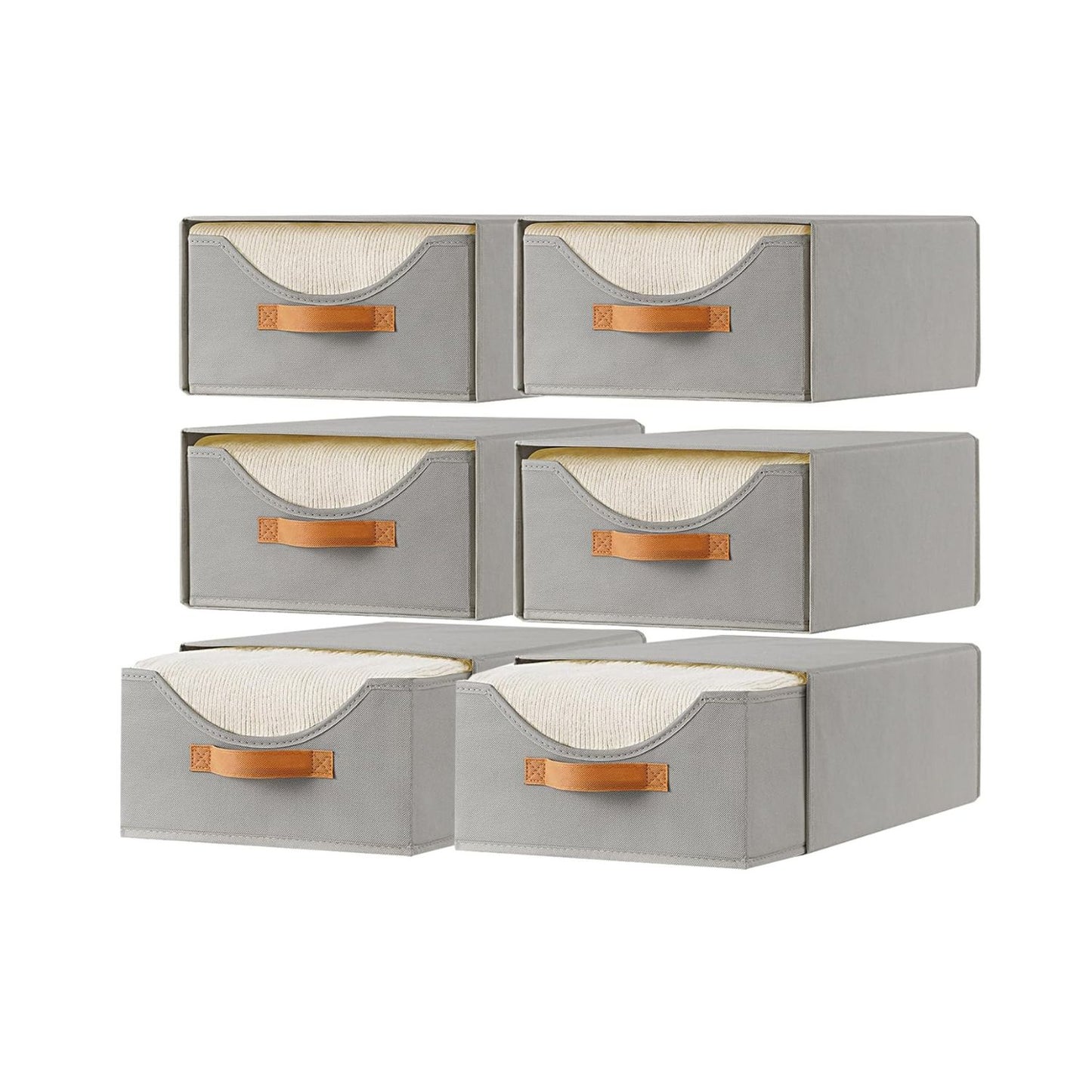 Home Collection Stackable Closet Storage Drawers with Clear Window 16.5 Inch