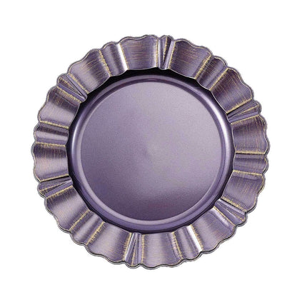 Home Collection 6-Pack Round Scalloped Trim Charger Plates 13"
