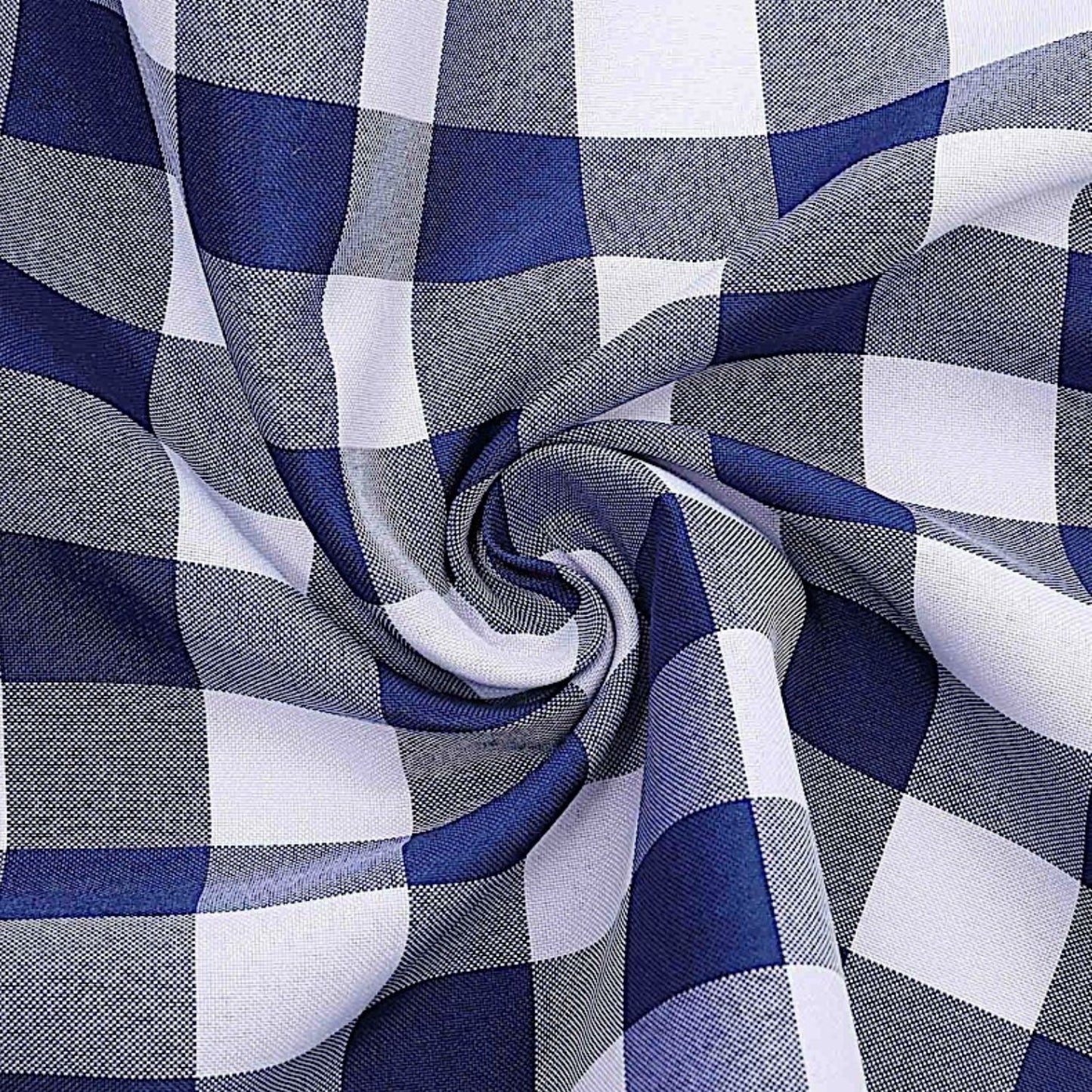 Home Collection Checkered Gingham Polyester Round Tablecloth 108"