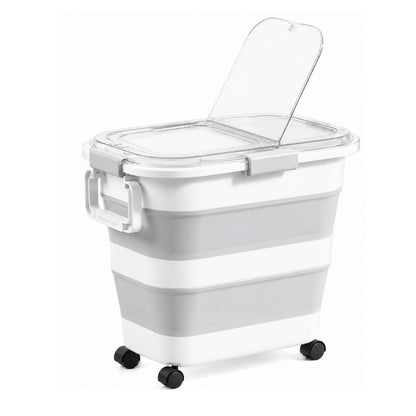 Home Collection Collapsible Airtight Rice Storage Container with Wheels
