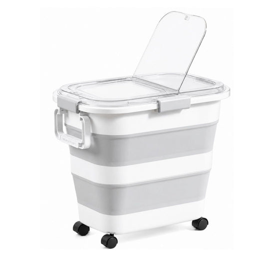 Home Collection Collapsible Airtight Rice Storage Container with Wheels