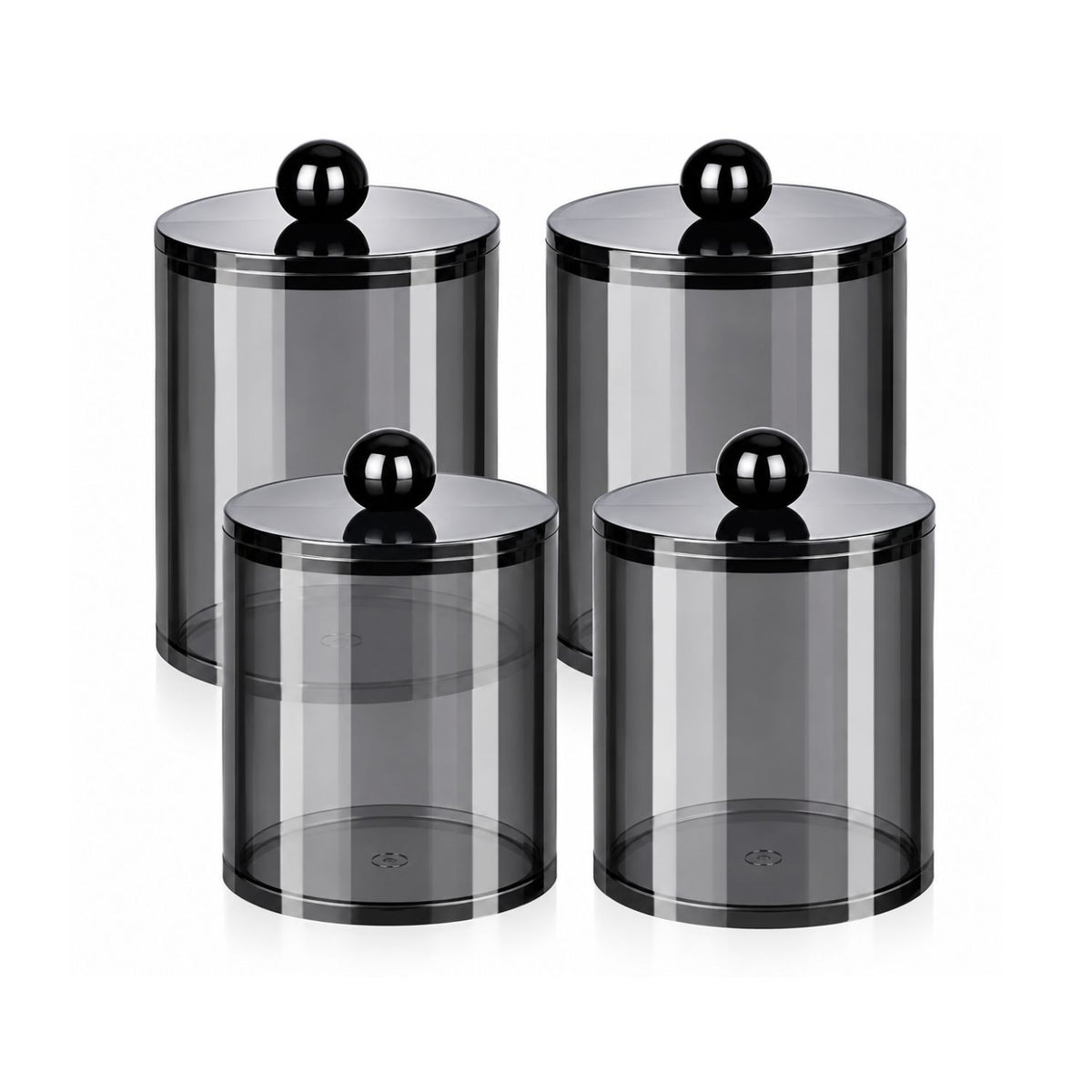 Home Collection Acrylic Cotton Ball Holder Jar with Lid Bathroom Vanity Organizer