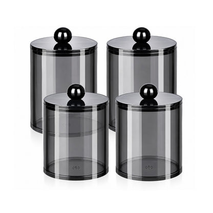 Home Collection Acrylic Cotton Ball Holder Jar with Lid Bathroom Vanity Organizer