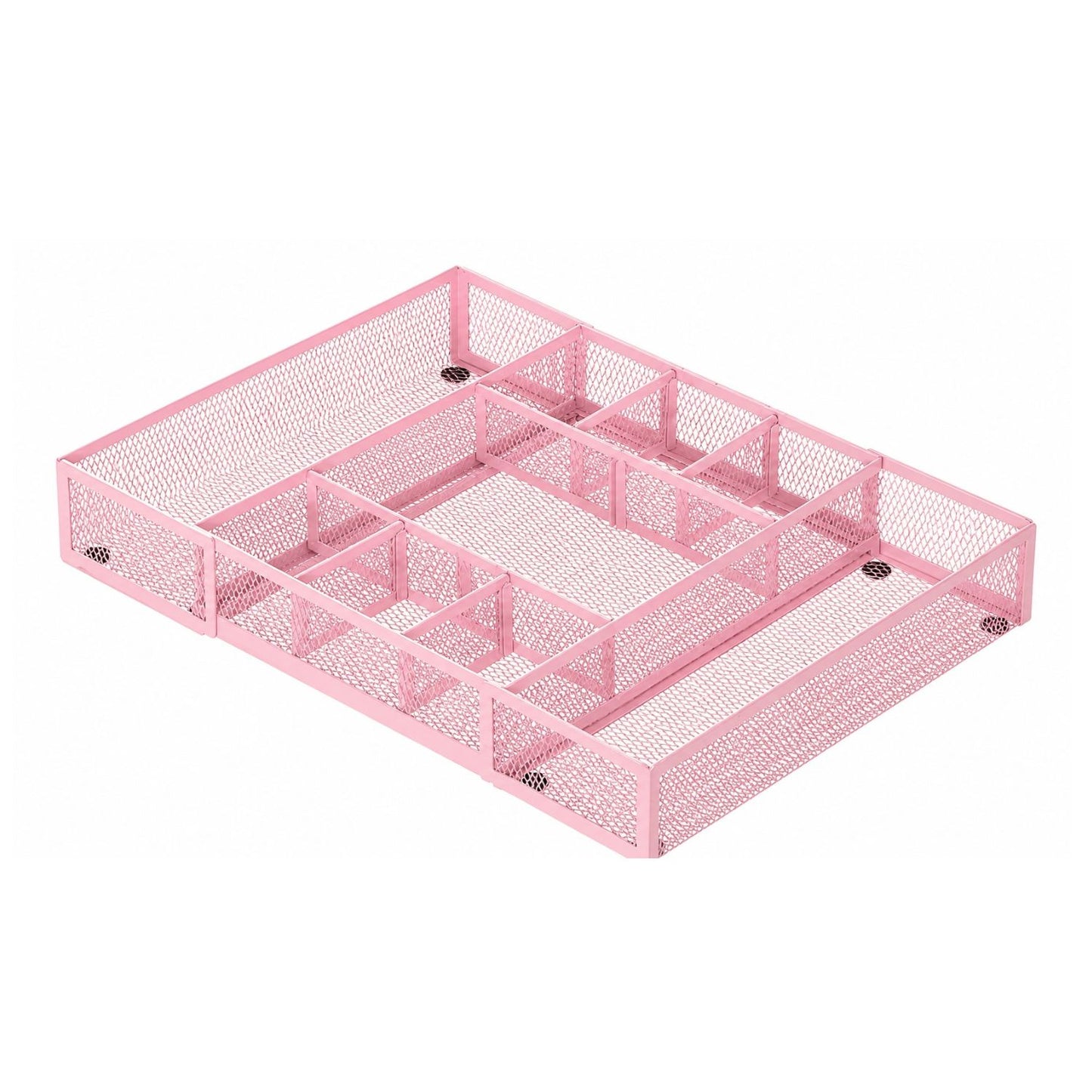 Home Collection Expandable Mesh Desk Drawer Organizer Tray with 10 Adjustable Compartments
