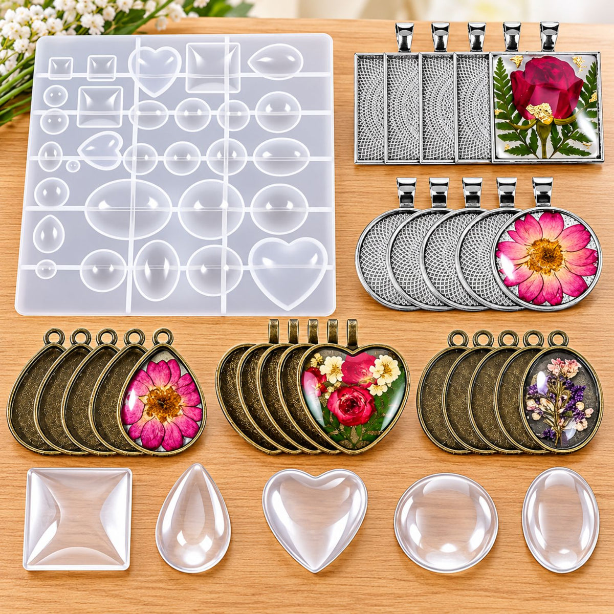 Home Collection Cabochon Gems Resin Pendant Kit