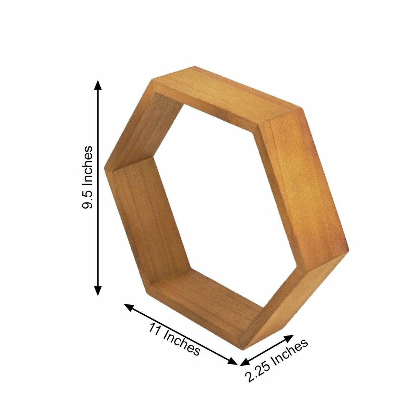Home Collection 2Pcs Hexagon Wood Geometric Wall Shelves