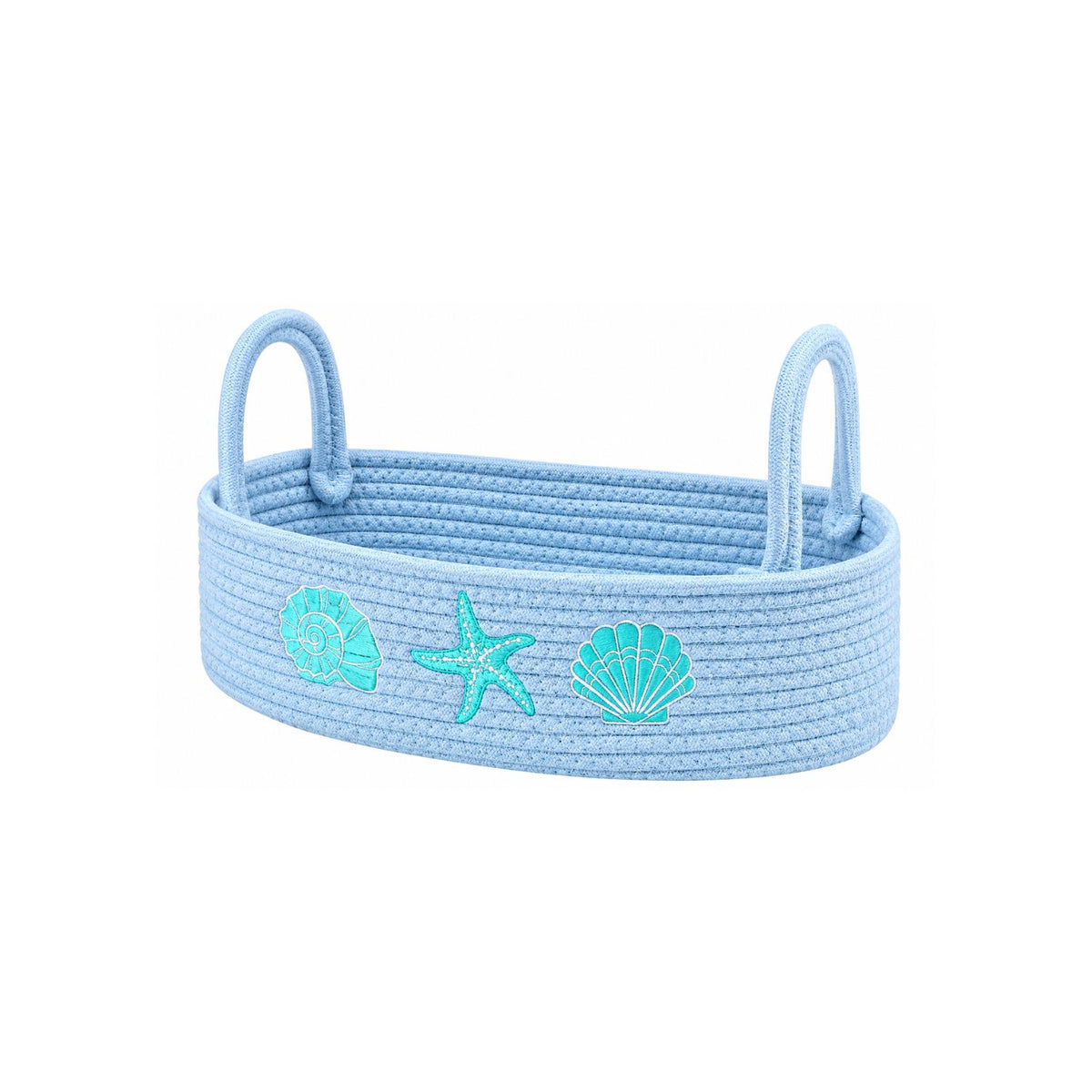 Home Collection Cotton Rope Woven Bathroom Storage Basket with Handle 13 Inch