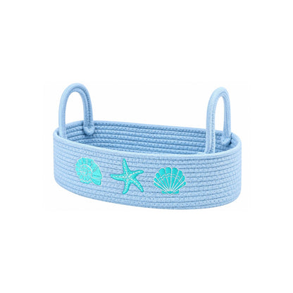 Home Collection Cotton Rope Woven Bathroom Storage Basket with Handle 13 Inch