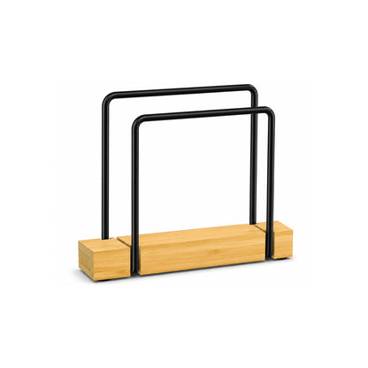 Home Collection Iron and Rustic Wood Standing Napkin Holder for Table and Countertop