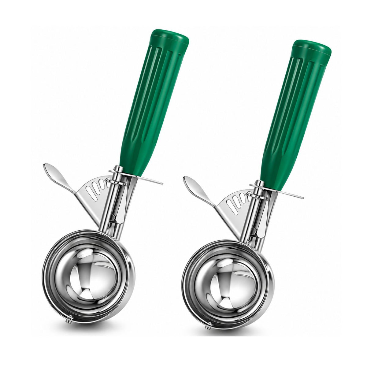 Home Collection Pack of 2 Stainless Steel Ice Cream Scoops with Trigger