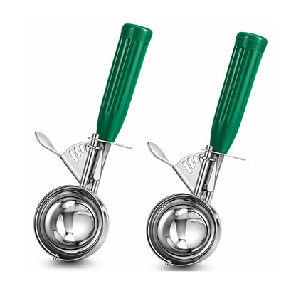 Home Collection Pack of 2 Stainless Steel Ice Cream Scoops with Trigger