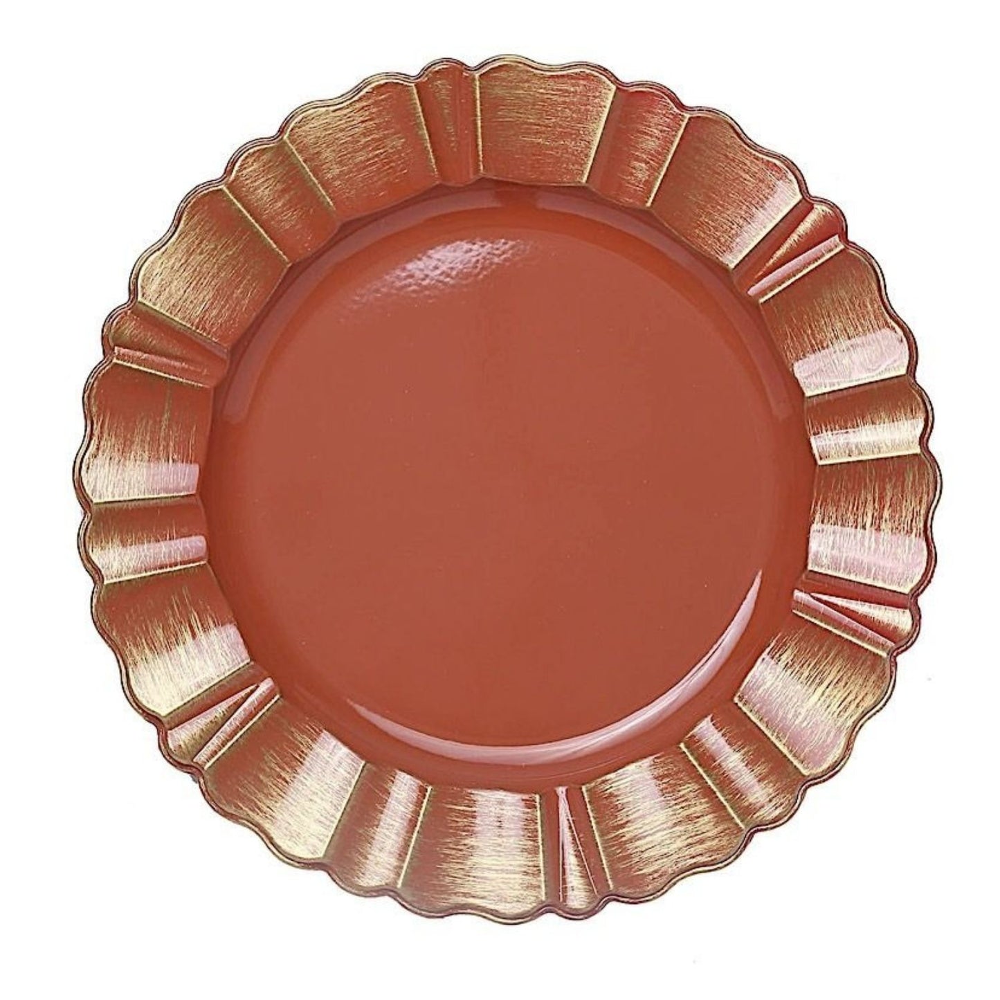 Home Collection 6-Pack Round Scalloped Trim Charger Plates 13"