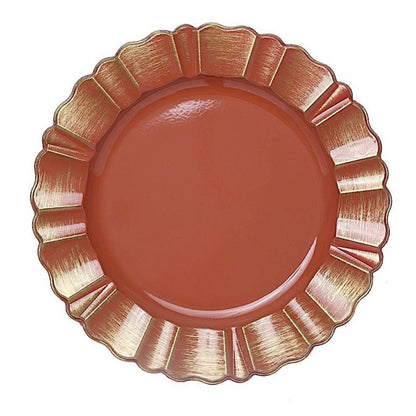 Home Collection 6-Pack Round Scalloped Trim Charger Plates 13"