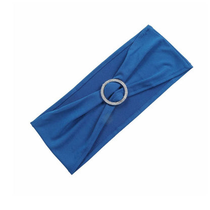 Home Collection 5Pcs Spandex Stretch Chair Sashes with Silver Diamond Ring Buckle