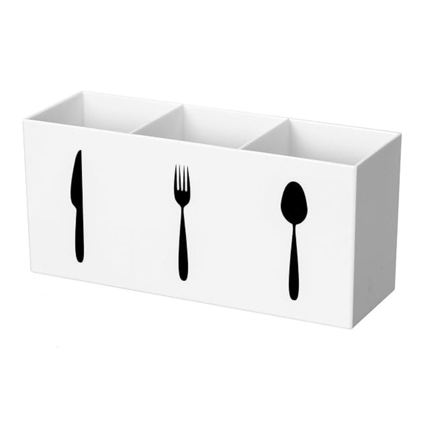 Home Collection Acrylic Cutlery Storage Organizer Bin 3 Section Silverware Caddy
