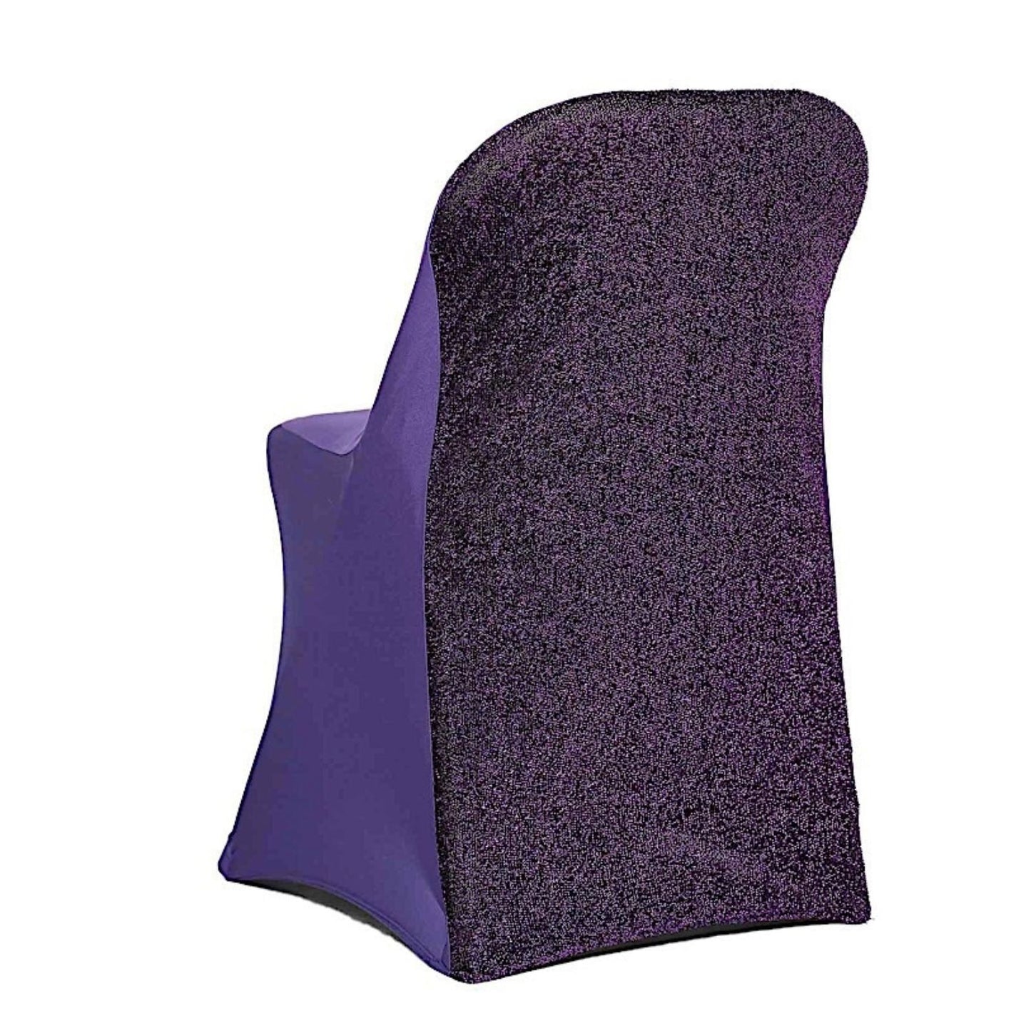 Home Collection Pack of 6 Spandex Folding Chair Covers with Glitter Metallic Back
