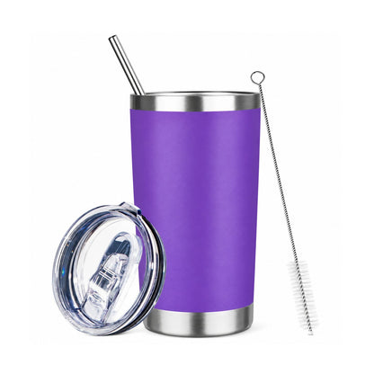 Home Collection Double Wall 20 oz Stainless Steel Insulated Tumbler with Lid and Straw