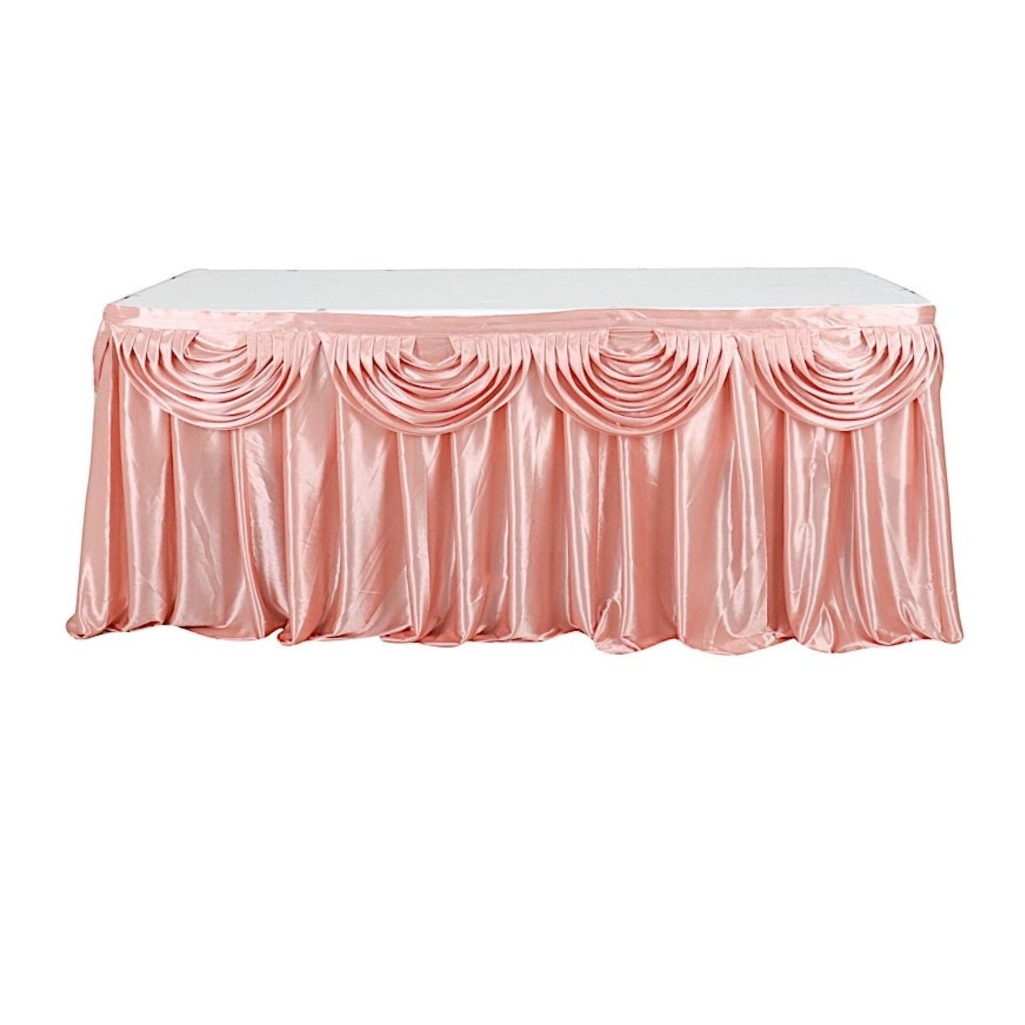 Home Collection Satin Classic Drape Table Skirt 29 Inch