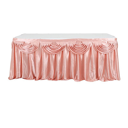 Home Collection Satin Classic Drape Table Skirt 29 Inch