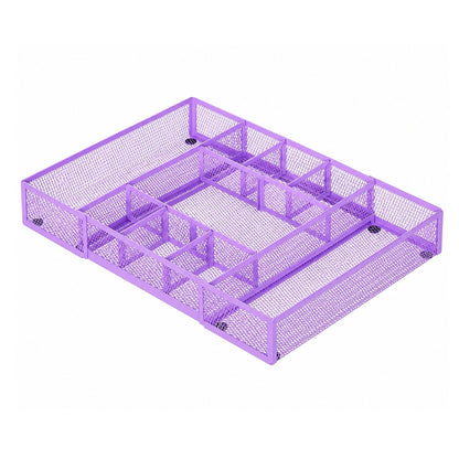 Home Collection Expandable Mesh Desk Drawer Organizer Tray with 10 Adjustable Compartments
