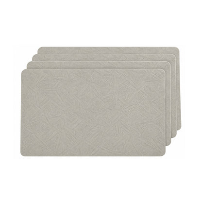Home Collection Pack of 4 Waterproof Vinyl Leather Placemats Wipeable Dining Table Mats