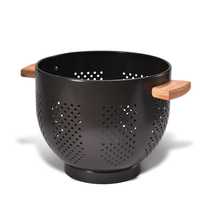 Home Collection 5.5 Qt Metal Colander with Wood Handles 11.26 Inch Large Kitchen Strainer