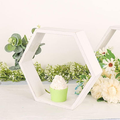 Home Collection 2Pcs Hexagon Wood Geometric Wall Shelves