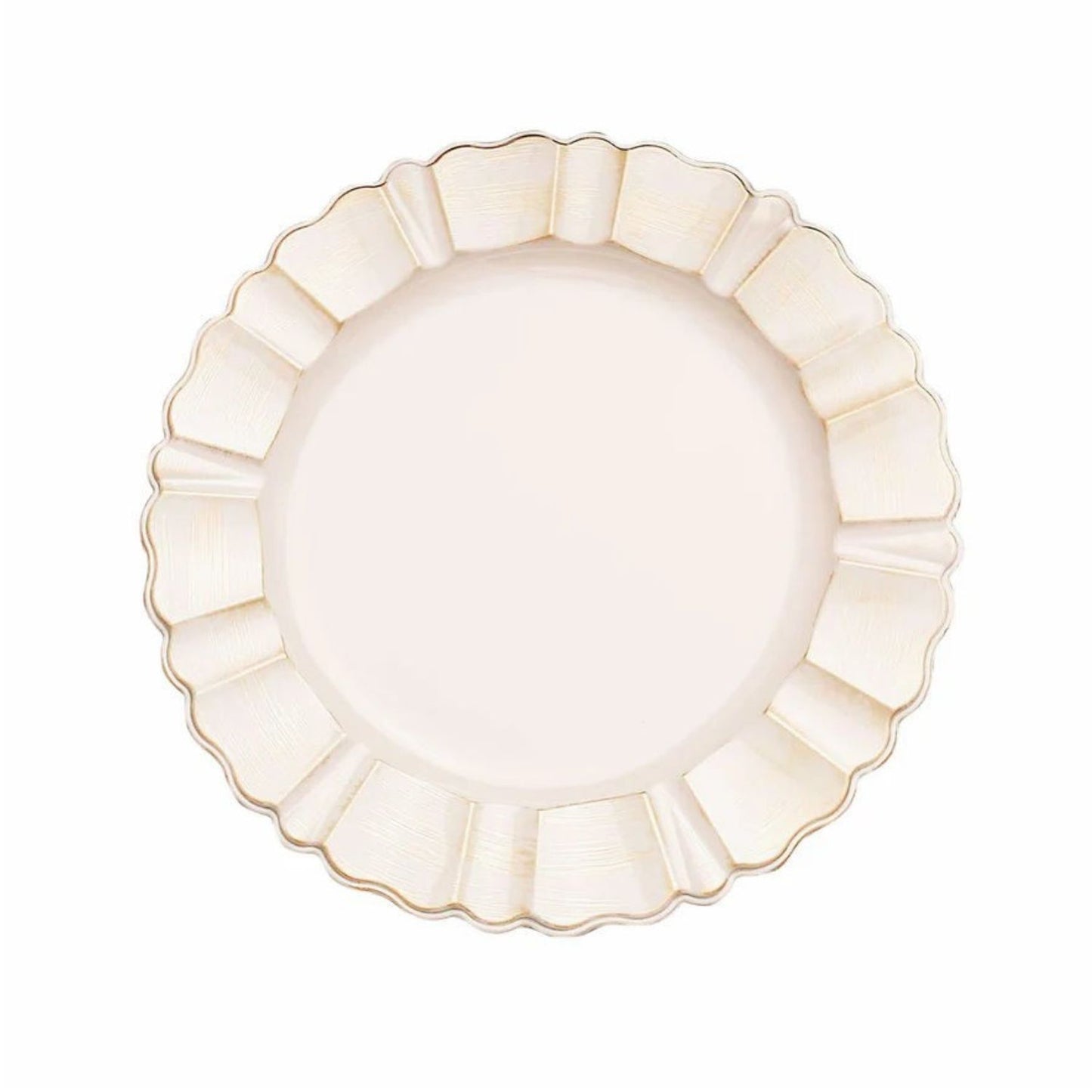 Home Collection 6-Pack Round Scalloped Trim Charger Plates 13"