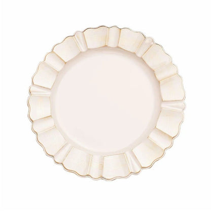 Home Collection 6-Pack Round Scalloped Trim Charger Plates 13"